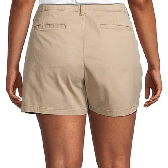 a.n.a. Women's Plus-Size 26 KHAKI 4.5" Mid Rise Flat-front Chino Short - Picture 5 of 13